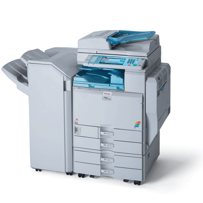Ricoh MPC-3500 digital copier with print, scan, copy and fax capability.